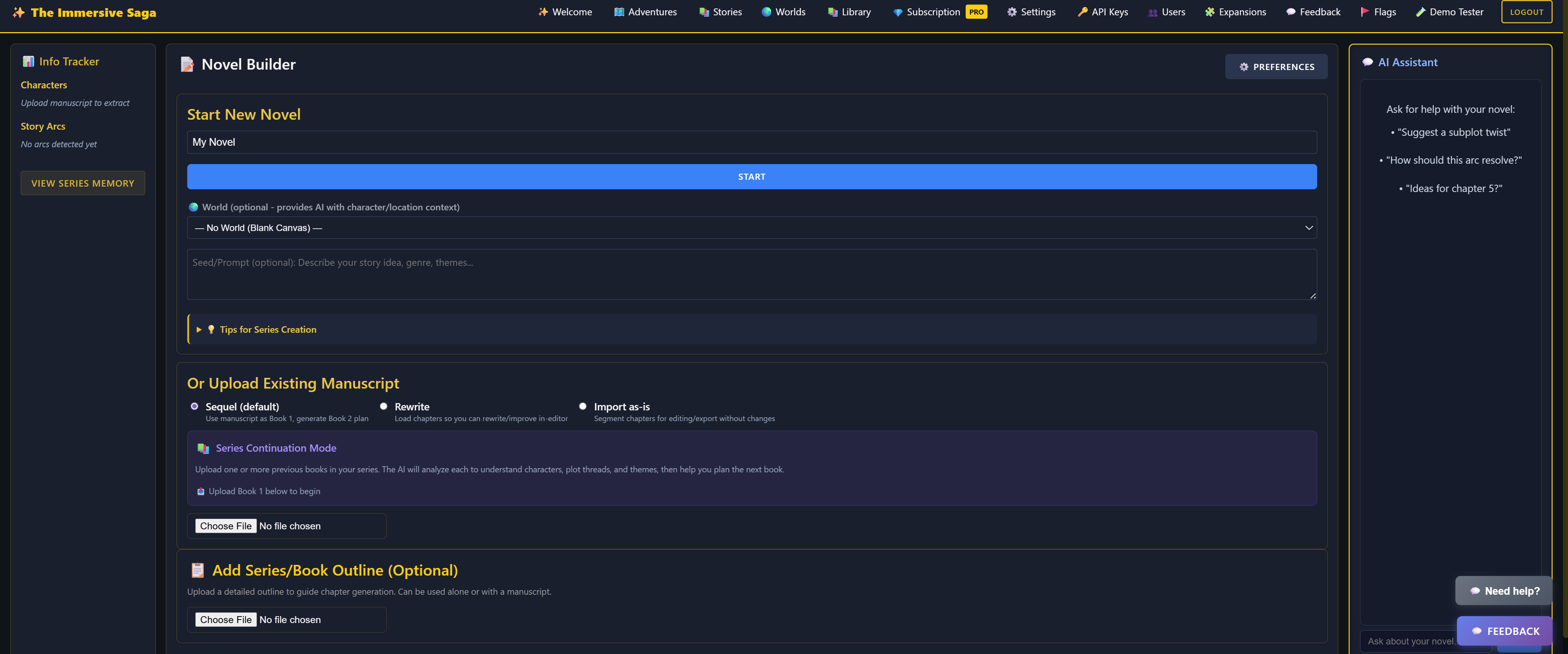 Novel Builder screenshot